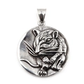 Vintage Viking squirrel pendant in polished titanium steel with high relief details - Pendant Only (Without Chain)