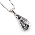 Retro hiphop schedel hanger ketting van verouderd titanium staal met vierkante schakels - Hanger met Ketting