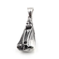 Gothische hiphop schedelhanger van vintage zilverstaal met handgreep ontwerp - Enkele Hanger (Zonder Ketting)