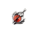 Pendentif œil de dragon rétro en finition argentée avec pierre précieuse rouge - Pendentif Seul Œil Vertical Rouge (Sans Chaîne)