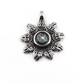 Retro stainless steel compass pendant necklace with vintage sunburst design - Pendant Only (No Chain)