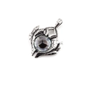 Vintage devil eye pendant in silver finish featuring a purple and cyan dragon eye gem - Gray Black Round Eye Single Pendant (Without Chain)