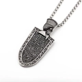 Retro hip hop pharaoh pendant in silver finish with black crystal inlay on box chain - Silver Color Pendant With Box Chain