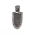 Hip hop vintage pharaoh pendant with black rhinestones and antique silver finish - Silver Single Pendant (No Chain)