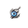 Gothic Evil Eye pendant with blue orb and silver claw setting for men hip hop style - Blue Round Eye Single Pendant (Without Chain)