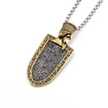 Hip hop pharaoh pendant necklace with black cubic zirconia on a silver box chain - Gold Single Pendant (No Chain)