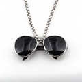 Vintage Hip-Hop-Stil Fliegerbrille Anhänger Halskette mit silberner Box-Kette - Stil A Aviator Spiegelform Mit Box Kette