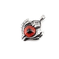 Collier oeil de dragon gothique avec pierre rouge et pendentif aile argenté vintage - Pendentif Seul Œil Rond Rouge (Sans Chaîne)