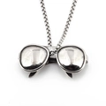 Retro Hip-Hop Pilotenbrillen-Anhänger-Halskette aus poliertem Silber-Titanstahl - Stil B Retro Silber Aviator Form Mit Box Kette