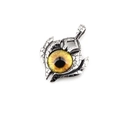 Vintage gothic evil eye necklace with yellow gemstone eye and cracked silver titanium steel - Yellow Round Eye Single Pendant (Without Chain)