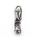 Vintage oxidized silver snake and bamboo cylinder pendant in punk style stainless steel - Pendant Only (Without Chain) / Silver