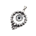 Pendentif tournesol œil de la providence en acier titane avec style punk gothique - Pendentif Seul (Sans Chaîne) / Œil Gris Noir