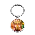 Détail du porte-clés zodiaque Gémeaux en argent avec pendentif en verre nébuleuse - Gémeaux
