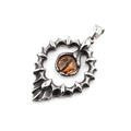 Collier tournesol gothique vintage avec pendentif œil de dragon pour style hip-hop - Pendentif Seul (Sans Chaîne) / Œil Vertical Orange