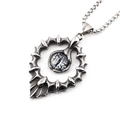 Pendentif tournesol Œil d'Horus gothique avec chaîne box en acier titane vintage - Ensemble Collier (Pendentif et Chaîne Inclus) / Œil Vertical Gris Noir
