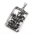 Vintage silver-plated stainless steel Buddha pendant necklace with hollow zodiac guardian - Style B Pendant Only (Without Chain)