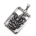 Vintage Buddha-Halskettenanhänger aus Edelstahl mit antikem Finish und Schutzgott - Stil E Anhänger Nur (Ohne Kette)