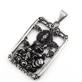 Vintage-Anhänger aus Edelstahl mit Buddha-Figur und dekorativen Wolkenmustern - Stil G Anhänger Nur (Ohne Kette)