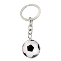 Classic soccer ball keychain with silver metal ring and chain on a white background - Soccer Style (XSWX6400-4)