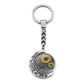 Portachiavi luna rotante con girasole e incisione You are my sunshine in metallo - Girasole Citazione 1 (XSWX6459-1)
