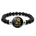 Bracciale You Are My Sunshine con perline nere e ciondolo di girasole per le donne - Stile Classico You Are My Sunshine D (XSWX6470-4)