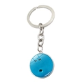 Blauer Bowlingkugel-Sport-Schlüsselanhänger mit silbernem Metallring und Kette - Bowling-Stil (XSWX6400-12)