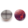 Christmas reindeer crystal glass fridge magnet with colorful forest design and magnetic back - Red-Purple Forest Red Deer Style (XSWX6483-6-(30MM))