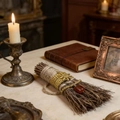 Dettaglio della scopa decorativa con ciondolo a sole dorato e gemma color ambra - Catena d'Oro + Sole Agata Rossa