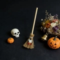 Miniature witch broom with vampire pendant and Halloween festive decorative props - Ghost