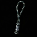 Handmade Viking paracord keychain with Vegvisir compass bead in a military tactical style - Camo Green