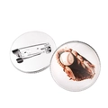 Vintage baseball and glove theme glass dome brooch with silver metal pin back - Baseball and Glove Pattern (XSWX6369-3) / Silver