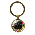 Vintage bronze keychain with floral design and guard your heart scripture charm - Antique Bronze (Guard Your Heart) (XSWX6351-9)