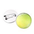 Tennis ball theme brooch pins featuring a fluorescent green texture and silver metal base - Tennis Pattern (XSWX6369-11) / Silver