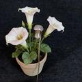 Handmade gold wire plant stake with natural rose quartz mushroom crystal ornament - Purple Aventurine