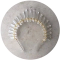 Cerchietto a corona fatto a mano con punte di cristallo bianco naturale e filo d'oro - Cristallo Bianco + Filo Dorato