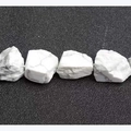 Pettine per capelli fatto a mano in turchese bianco con 20 denti e venature grigie - Pettine d'Argento Filo d'Argento Pietra Bianca