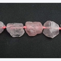 Perline di quarzo rosa naturale per pettine per capelli a 20 denti fatto a mano - Pettine d'Argento Filo d'Argento Quarzo Rosa