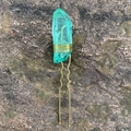 Épingle à cheveux en U avec cristal vert brut et enroulement de fil doré - Vert Fil Or Pic à Cheveux Or