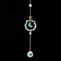 Atrapasol artesanal con anillo de cristal verde y bola de cristal tallada a mano - Aventurina Verde