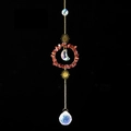Atrapasol dorado con bola de cristal y colgante de luna creciente decorativo - Jaspe Rojo