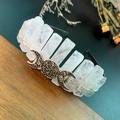 Serre-tête couronne en cristal naturel Triple Moon avec grappes de quartz blanc bohème - Cristal de Roche Avec Triple Lune