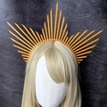 Orange halo crown headband with radiating spikes for saintly costume accessory - Simple Radial Woven (款式6)