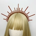 Corona a raggiera marrone per Cosplay e Halloween, accessorio per capelli - Aureola a Raggiera Marrone (Stile 1)