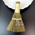 Handcrafted decorative straw broom with silver witch pendant for Halloween festive display - Little Witch Riding Broom Style (23)