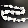 Natural white marble irregular stone beads on a string for DIY jewelry making - White Turquoise
