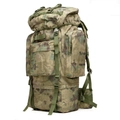 Zaino da trekking mimetico 65L impermeabile con grande capacità in nylon resistente - Rovina verde