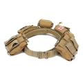 Tactical MOLLE belt system in coyote tan with metal buckle and modular utility pouches - One Size / Tan
