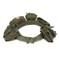 Tactical belt system in OD green with modular pouches and metal quick release buckle - One Size / Army Green