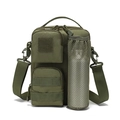 Army green tactical sling bag featuring waterproof nylon and multiple zip pockets - Below 20L / Army Green