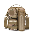 Tactical crossbody bag in khaki camouflage with side mesh pocket and bottle attachment - Below 20L / CP Camouflage